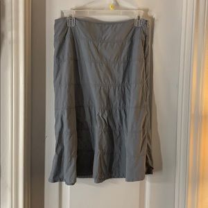 100% Silk Light Gray A-Line Skirt